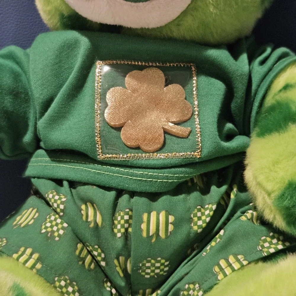 Build A Bear St Patrick's Day Green Shamrock Teddy Outfit  I Love You Sound Box